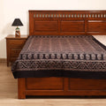 Ajrakh Hand Block Print Natural Dyed Cotton Single Bed Sheet (90 x 60 in) 10