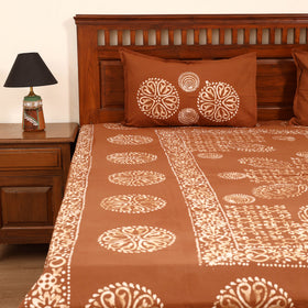 Hand Block Batik Print Cotton Double Bedsheet Set (108 x 90 in) 10