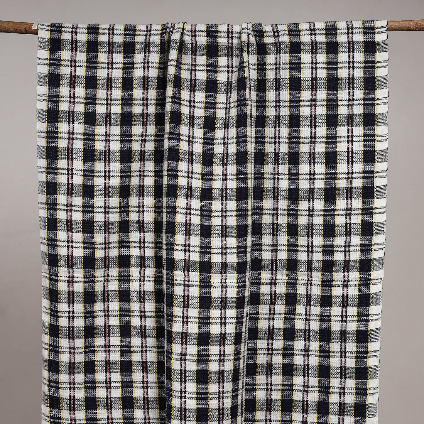 Handloom fine cotton checks bath towel 06 - handcrafted