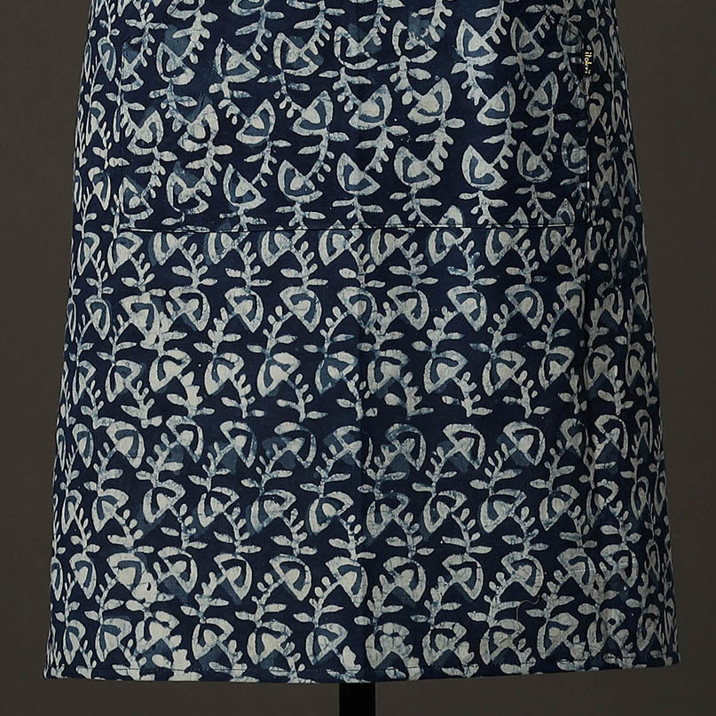 Indigo Block Printed Apron 