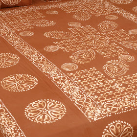 Hand Block Batik Print Cotton Double Bedsheet Set (108 x 90 in) 10