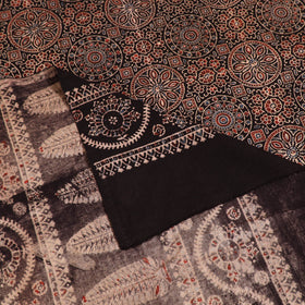 Ajrakh Hand Block Print Natural Dyed Cotton Single Bed Sheet (90 x 60 in) 10