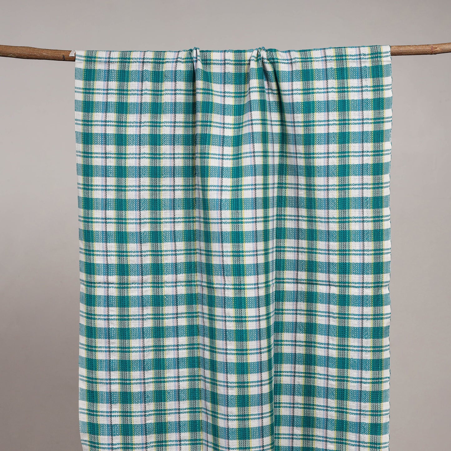 Handloom fine cotton checks bath towel 07 - handcrafted