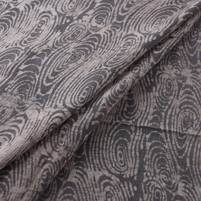 Grey - Authentic Kutch Hand Block Batik Print Pure Handwoven Natural Dyed Kala Cotton Fabric 32