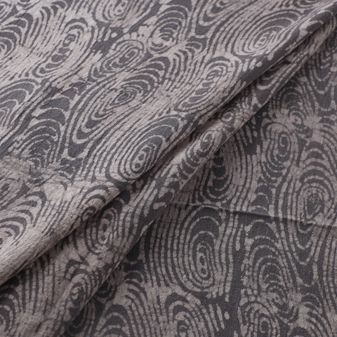 Grey - Authentic Kutch Hand Block Batik Print Pure Handwoven Natural Dyed Kala Cotton Fabric 32