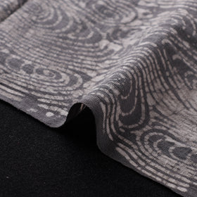 Grey - Authentic Kutch Hand Block Batik Print Pure Handwoven Natural Dyed Kala Cotton Fabric 32