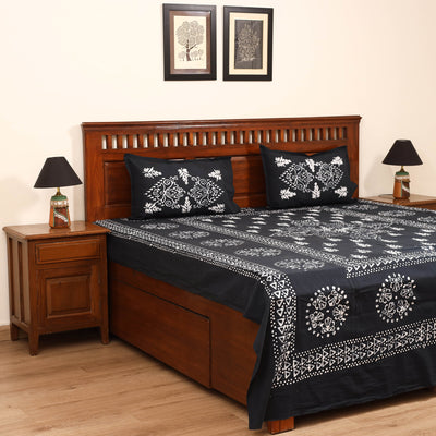 Hand Block Batik Print Cotton Double Bedsheet Set (108 x 90 in) 11