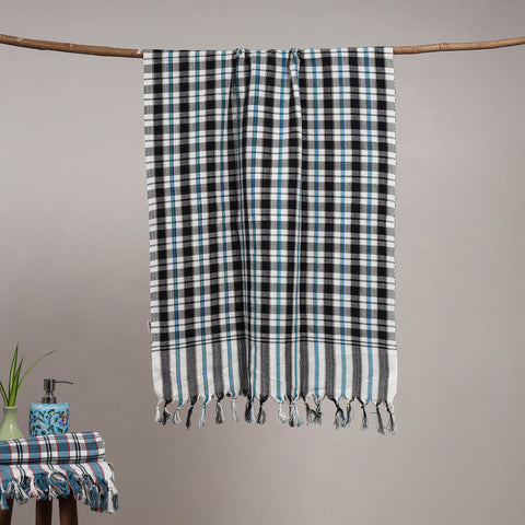 Handloom fine cotton checks bath towel 08 - handcrafted