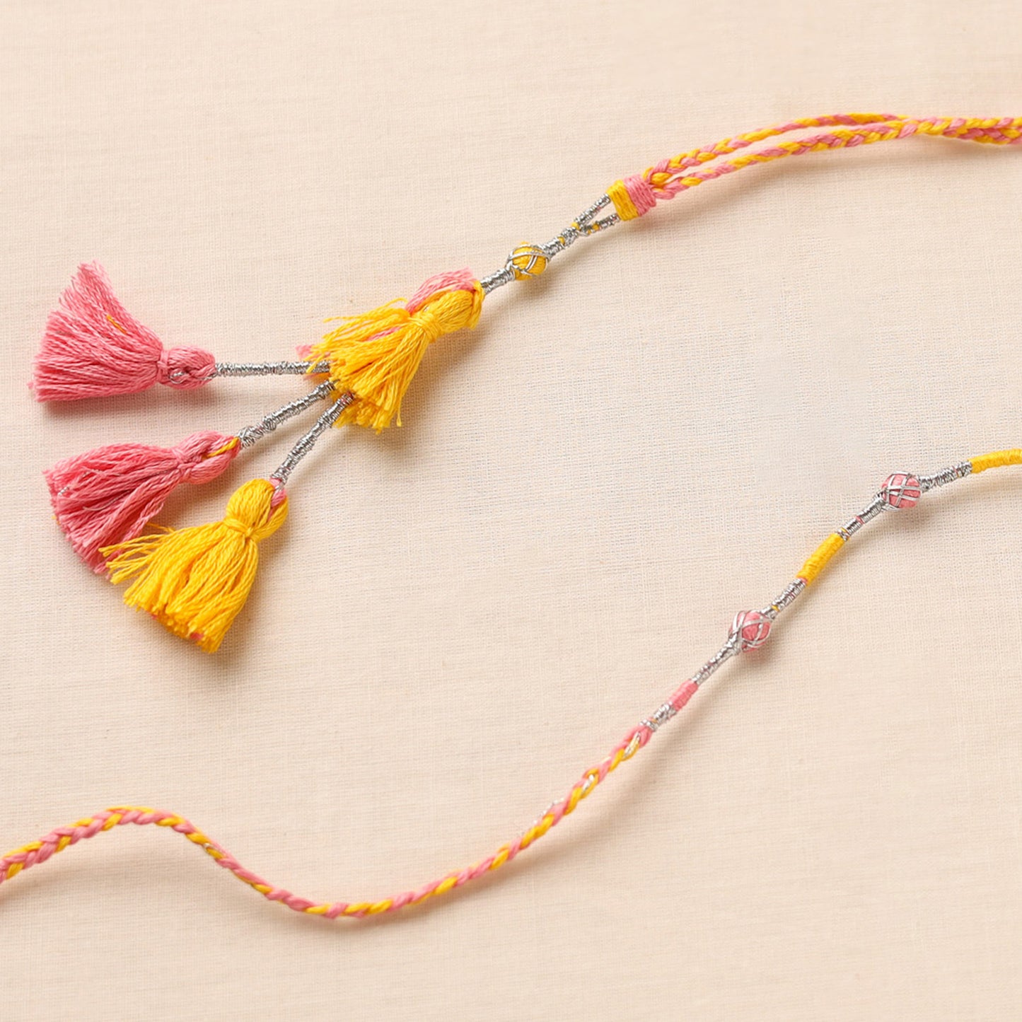 Anant Raksha Thread work Rakhi & Lumba Set