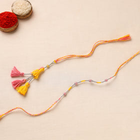 Anant Raksha Thread work Rakhi & Lumba Set