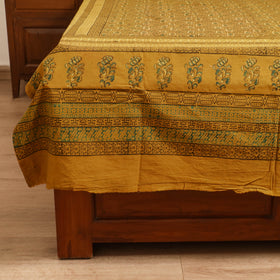 Ajrakh Hand Block Print Natural Dyed Cotton Single Bed Sheet (90 x 60 in) 12