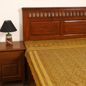 Ajrakh Hand Block Print Natural Dyed Cotton Single Bed Sheet (90 x 60 in) 12