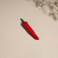 Red chilli - handpainted terracotta magnet 03 - handcrafted