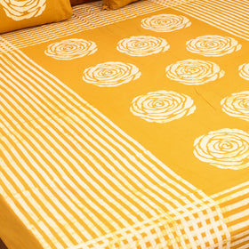 Hand Block Batik Print Cotton Double Bedsheet Set (108 x 90 in) 12