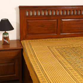 Ajrakh Hand Block Print Natural Dyed Cotton Single Bed Sheet (90 x 60 in) 13