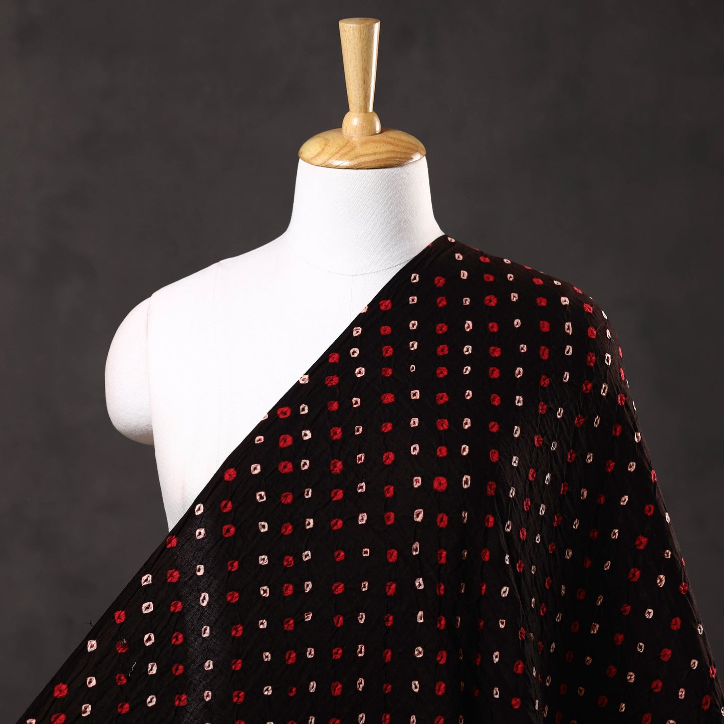 Black - kutch tie-dye cotton bandhani fabric 26