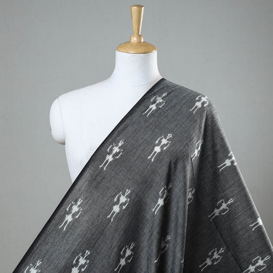 Black - Pochampally Central Asian Ikat Cotton Handloom Fabric