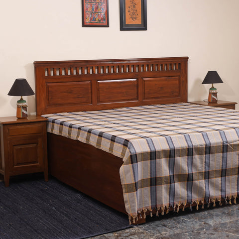 Multicolor - double handloom cotton bed sheet (108 x 90 in)