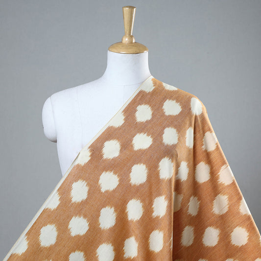 Brown - Pochampally Ikat Weave Cotton Handloom Fabric