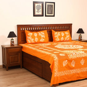 Hand Block Batik Print Cotton Double Bedsheet Set (108 x 90 in) 13