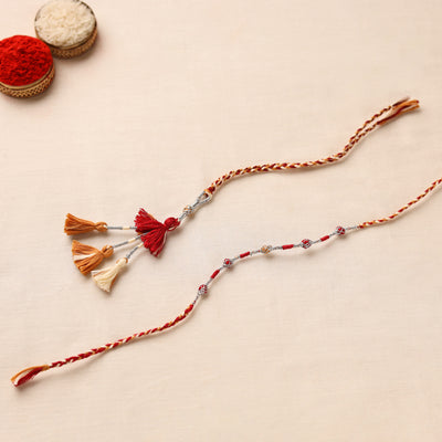 Anant Raksha Thread work Rakhi & Lumba Set