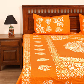 Hand Block Batik Print Cotton Double Bedsheet Set (108 x 90 in) 13