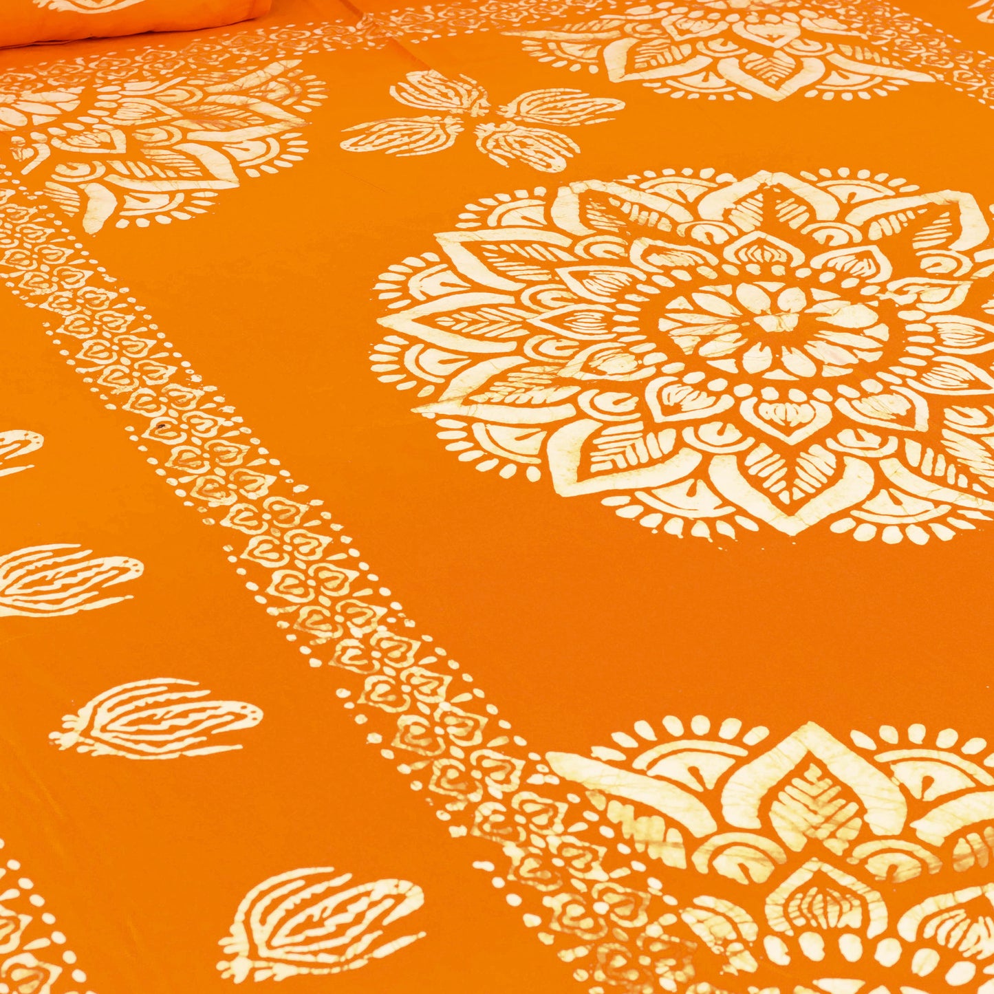 Hand Block Batik Print Cotton Double Bedsheet Set (108 x 90 in) 13