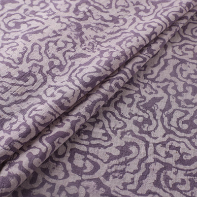 Purple - Authentic Kutch Hand Block Batik Print Pure Handwoven Natural Dyed Kala Cotton Fabric 38