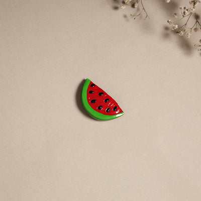 Watermelon - handpainted terracotta magnet 11 - handcrafted