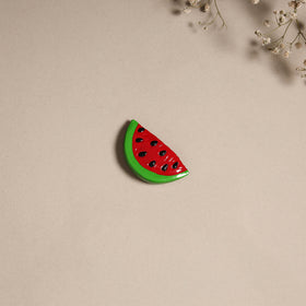 Watermelon - handpainted terracotta magnet 11 - handcrafted
