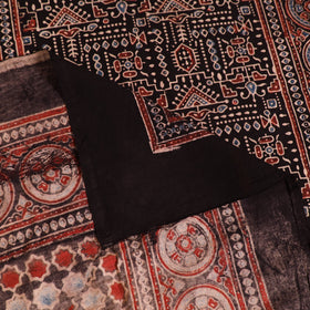 Ajrakh Hand Block Print Natural Dyed Cotton Single Bed Sheet (90 x 60 in) 15