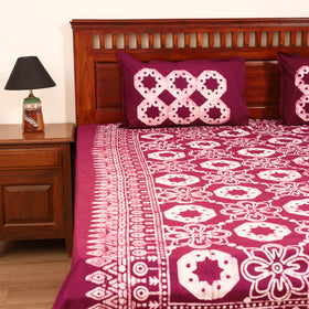 Hand Block Batik Print Cotton Double Bedsheet Set (108 x 90 in) 14