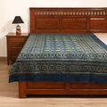 Ajrakh Hand Block Print Natural Dyed Cotton Single Bed Sheet (90 x 60 in) 16