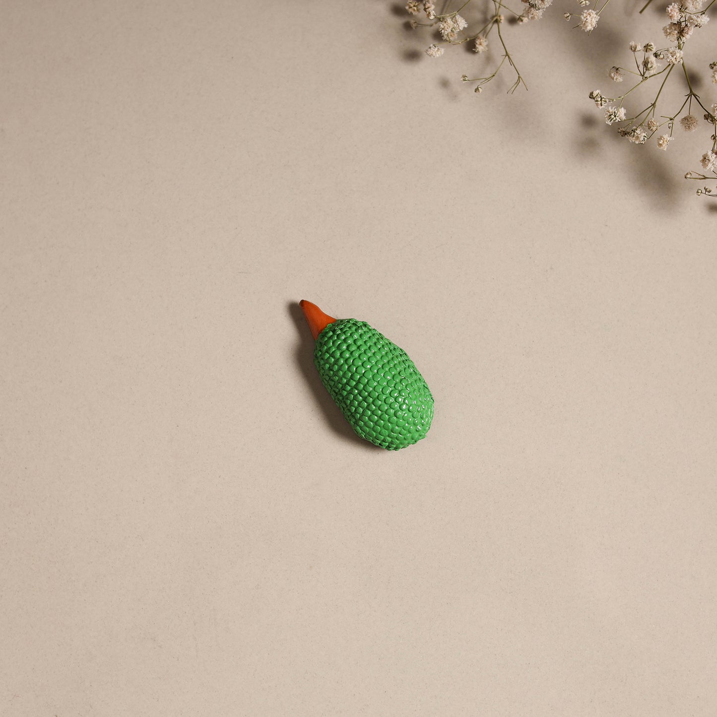 Jackfruit - handpainted terracotta magnet 13 - handcrafted