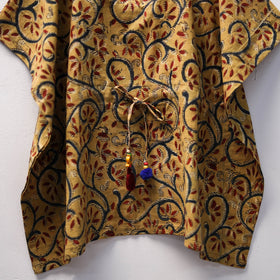 Beige Kalamkari Block Print Cotton Kids Kaftan (3-4 Years)