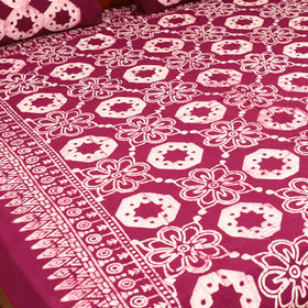 Hand Block Batik Print Cotton Double Bedsheet Set (108 x 90 in) 14
