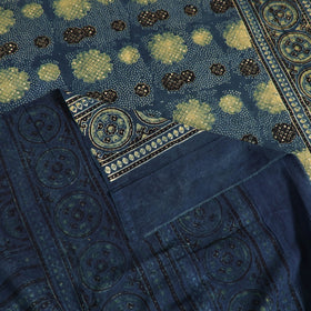 Ajrakh Hand Block Print Natural Dyed Cotton Single Bed Sheet (90 x 60 in) 16