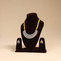 Yellow - german silver thread braided necklace set 02