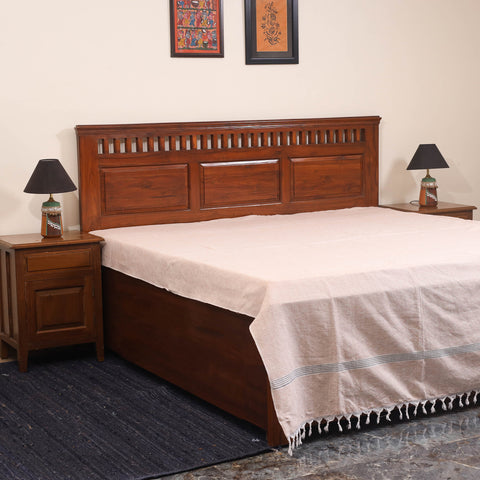 Brown - double handloom cotton bed sheet (108 x 90 in) 33