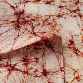  Maroon Cotton Hand Batik Print Fabric