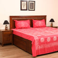 Hand Block Batik Print Cotton Double Bedsheet Set (108 x 90 in) 15