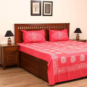 Hand Block Batik Print Cotton Double Bedsheet Set (108 x 90 in) 15