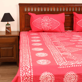 Hand Block Batik Print Cotton Double Bedsheet Set (108 x 90 in) 15