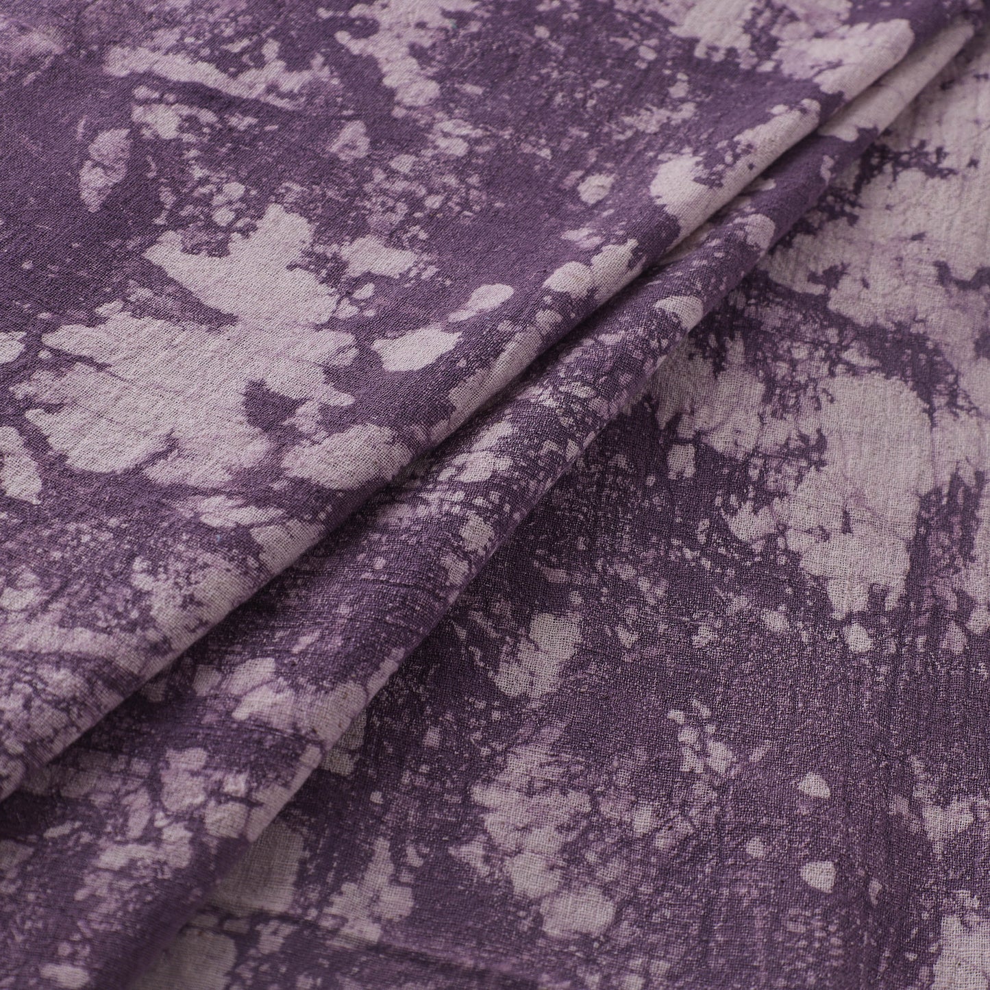 Purple - Authentic Kutch Hand Block Batik Print Pure Handwoven Natural Dyed Kala Cotton Fabric 41