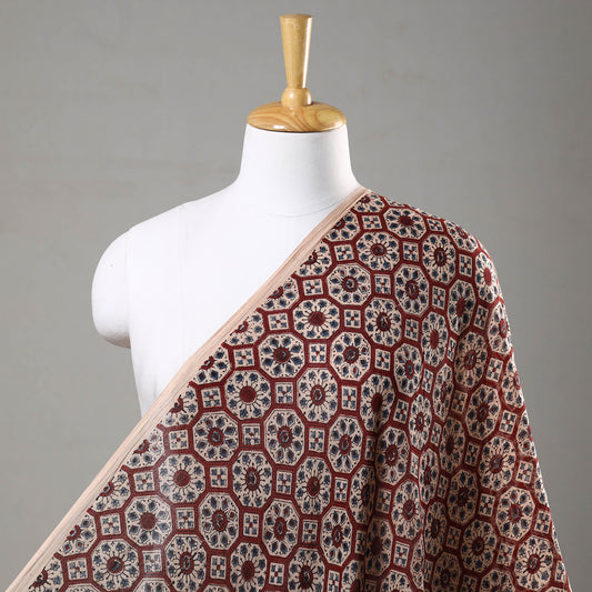 Multicolor - Ajrakh Hand Block Printed Mul Cotton Fabric