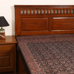Ajrakh Hand Block Print Natural Dyed Cotton Single Bed Sheet (90 x 60 in) 18