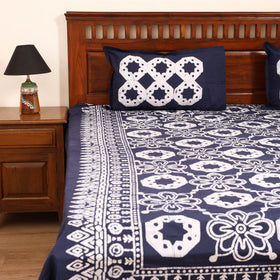 Hand Block Batik Print Cotton Double Bedsheet Set (108 x 90 in) 16