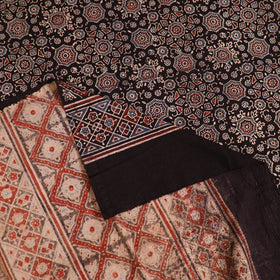 Ajrakh Hand Block Print Natural Dyed Cotton Single Bed Sheet (90 x 60 in) 18