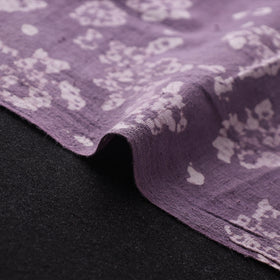 Purple - Authentic Kutch Hand Block Batik Print Pure Handwoven Natural Dyed Kala Cotton Fabric 42