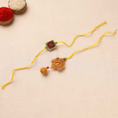 Tribal Hand Embroidered Rakhi & Lumba Set